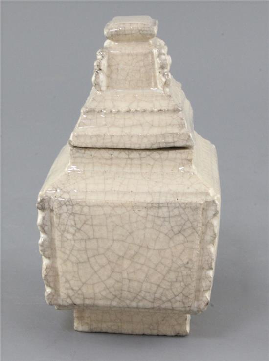 A Chinese Guan-type censer and cover, Fang Gui, 17th / 18th century, height 18cm